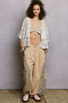 1/2 Sleeve Lace Ruffle Trim Opening Solid Crochet Cardigan-Pol Clothing-Stuffology - Where Vintage Meets Modern, A Boutique for Real Women in Crosbyton, TX