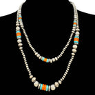 Turquoise and Orange Beads Navajo Two Strand Necklace-Lunar Deer-Stuffology - Where Vintage Meets Modern, A Boutique for Real Women in Crosbyton, TX