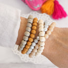 Wood glass basic bracelets stack beaded bracelet set-PennyLine inc-Stuffology - Where Vintage Meets Modern, A Boutique for Real Women in Crosbyton, TX