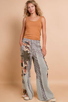 Printed Patchwork Star Detail Woven Twill Pants Jeans /Stuffology Boutique-Jeans-Pol Clothing-Stuffology - Where Vintage Meets Modern, A Boutique for Real Women in Crosbyton, TX