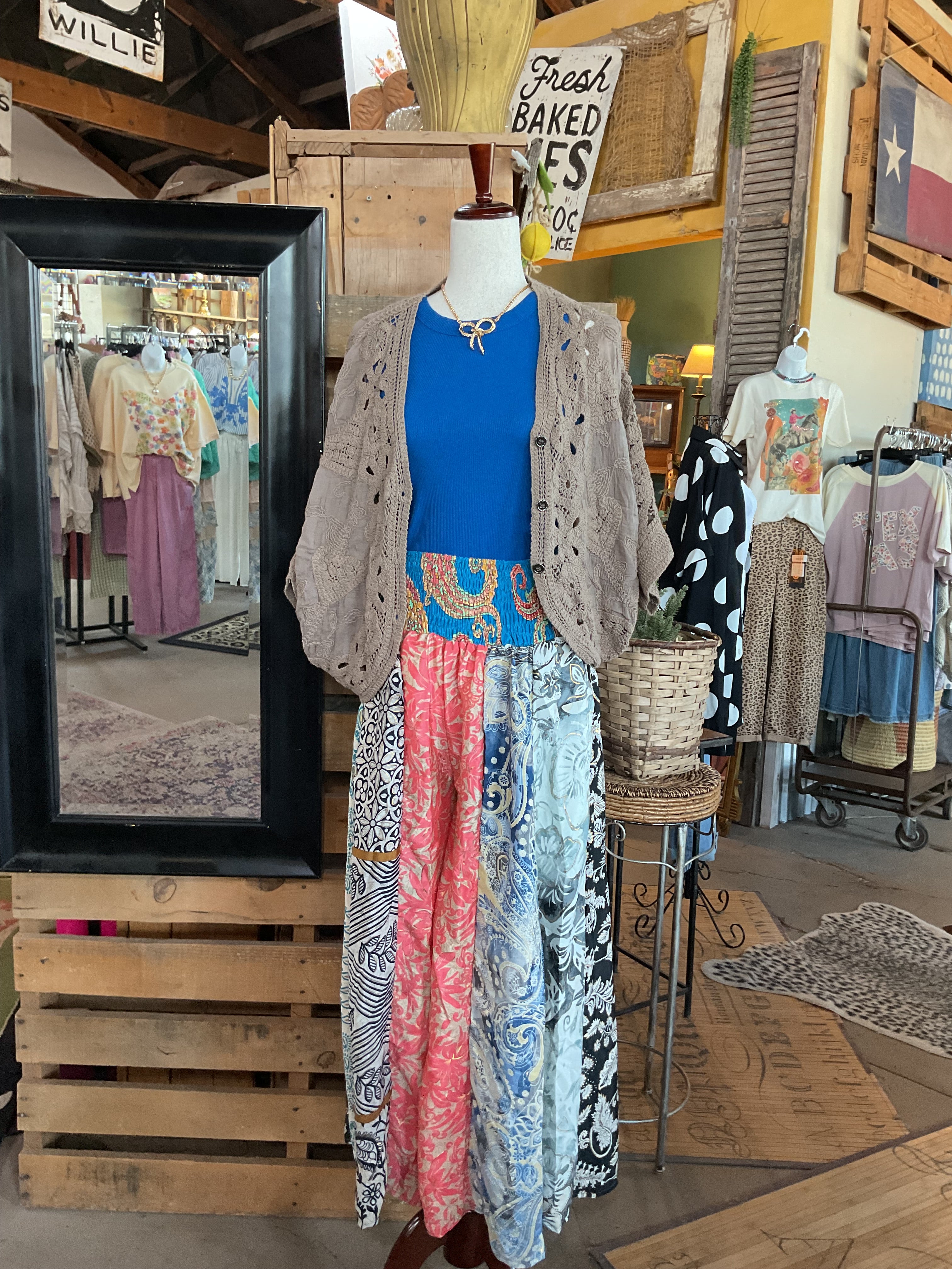One-of-a-Kind Metallic Highlight Wide-Leg Pants-Pants-POL Clothing-Stuffology - Where Vintage Meets Modern, A Boutique for Real Women in Crosbyton, TX