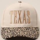 TEXAS Embroidery Leopard Two-Tone Trucker Hat-Hats-Fashion City-Stuffology - Where Vintage Meets Modern, A Boutique for Real Women in Crosbyton, TX