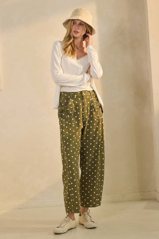 High-rise Printed Black Polka Dot Denim Pants-Jeans-Oddi-Stuffology - Where Vintage Meets Modern, A Boutique for Real Women in Crosbyton, TX