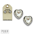 Rhinestone heart stud earring-Earrings-Pink Panache Brands-Stuffology - Where Vintage Meets Modern, A Boutique for Real Women in Crosbyton, TX