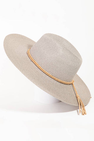 Straw Braided Rope Strap Sun Hat-Hats-The Looks by Fame Accessories-Stuffology - Where Vintage Meets Modern, A Boutique for Real Women in Crosbyton, TX