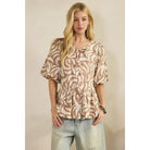 BOHO BOTANICAL TIE-FRONT TOP (ST7742)-Sage + Fig-Stuffology - Where Vintage Meets Modern, A Boutique for Real Women in Crosbyton, TX