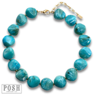 Chunky turquoise color bead necklace-Necklaces-Pink Panache Brands-Stuffology - Where Vintage Meets Modern, A Boutique for Real Women in Crosbyton, TX