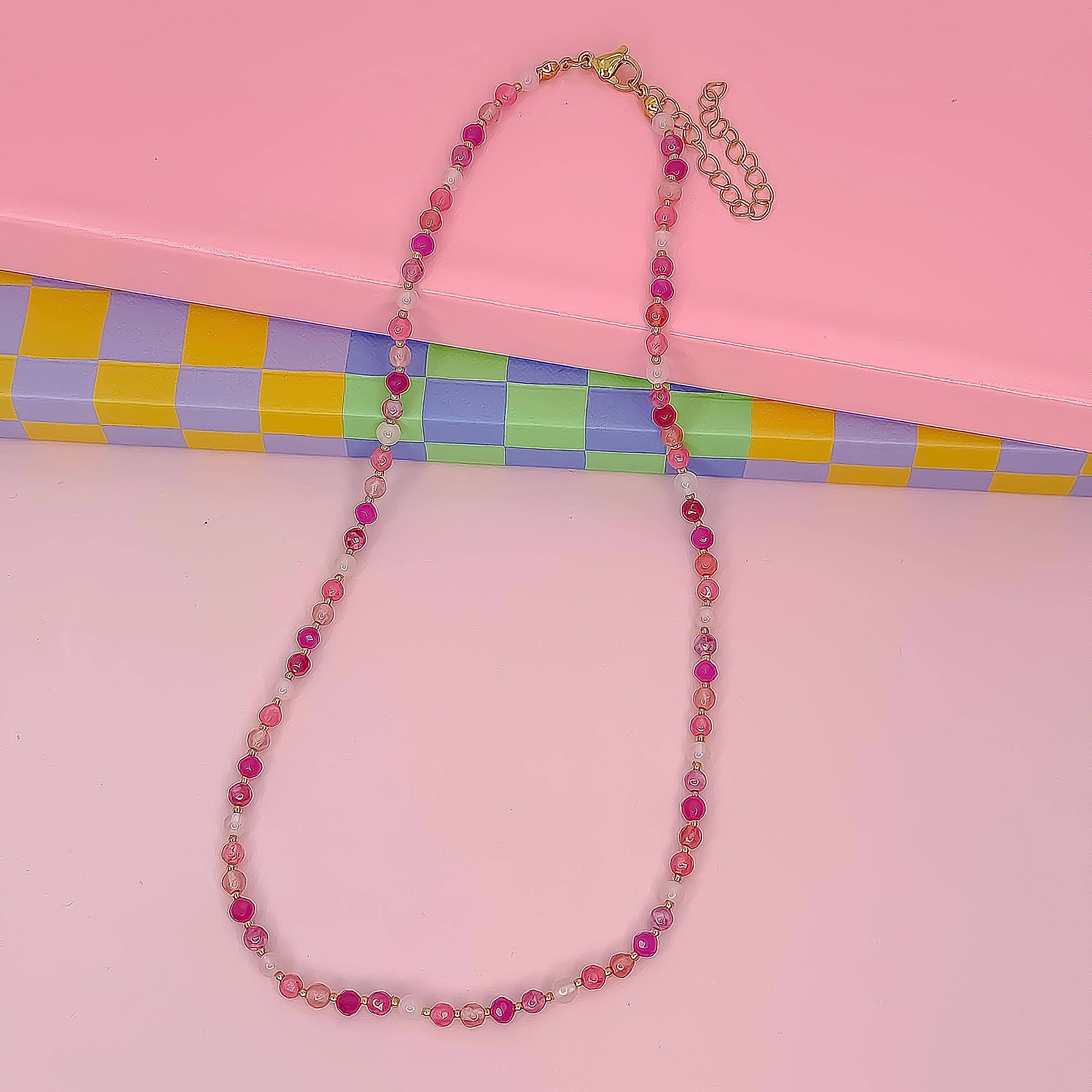 Candy Bead Dainty Gemstone Necklace-Necklaces-Treasure Jewels Inc.-Stuffology - Where Vintage Meets Modern, A Boutique for Real Women in Crosbyton, TX