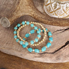 Western-Inspired Beaded Bracelet Set – Gold & Stone Accents-PennyLine inc-Stuffology - Where Vintage Meets Modern, A Boutique for Real Women in Crosbyton, TX
