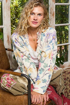 POL Clothing Floral Sweater Cardigan-Cardigan-Pol Clothing-Stuffology - Where Vintage Meets Modern, A Boutique for Real Women in Crosbyton, TX