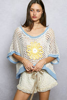 POL Clothing Round Neck Sleeveless Floral Open Crochet Sweater-Sweater Vest-Pol Clothing-Stuffology - Where Vintage Meets Modern, A Boutique for Real Women in Crosbyton, TX