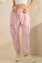 ACID WASH DENIM CARGO JOGGERS-pants-Sage + Fig-Stuffology - Where Vintage Meets Modern, A Boutique for Real Women in Crosbyton, TX