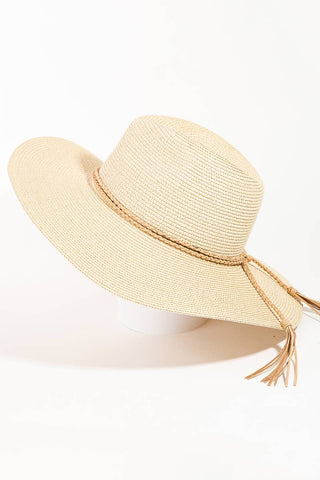 Straw Braided Rope Strap Sun Hat-Hats-The Looks by Fame Accessories-Stuffology - Where Vintage Meets Modern, A Boutique for Real Women in Crosbyton, TX