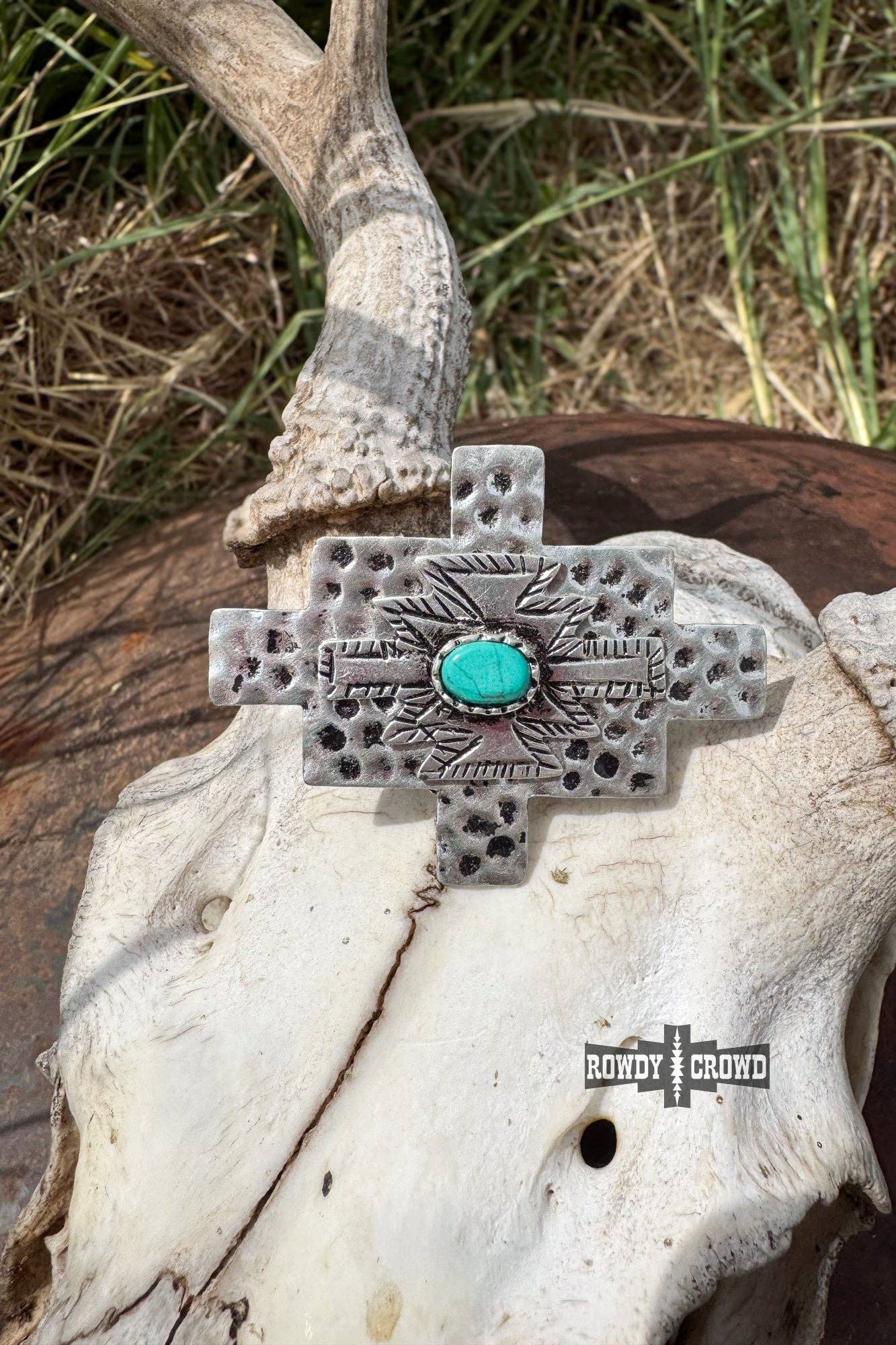 Turquoise Cross Wild Rag Slide-Jewelry-Stuffology Boutique-Stuffology - Where Vintage Meets Modern, A Boutique for Real Women in Crosbyton, TX