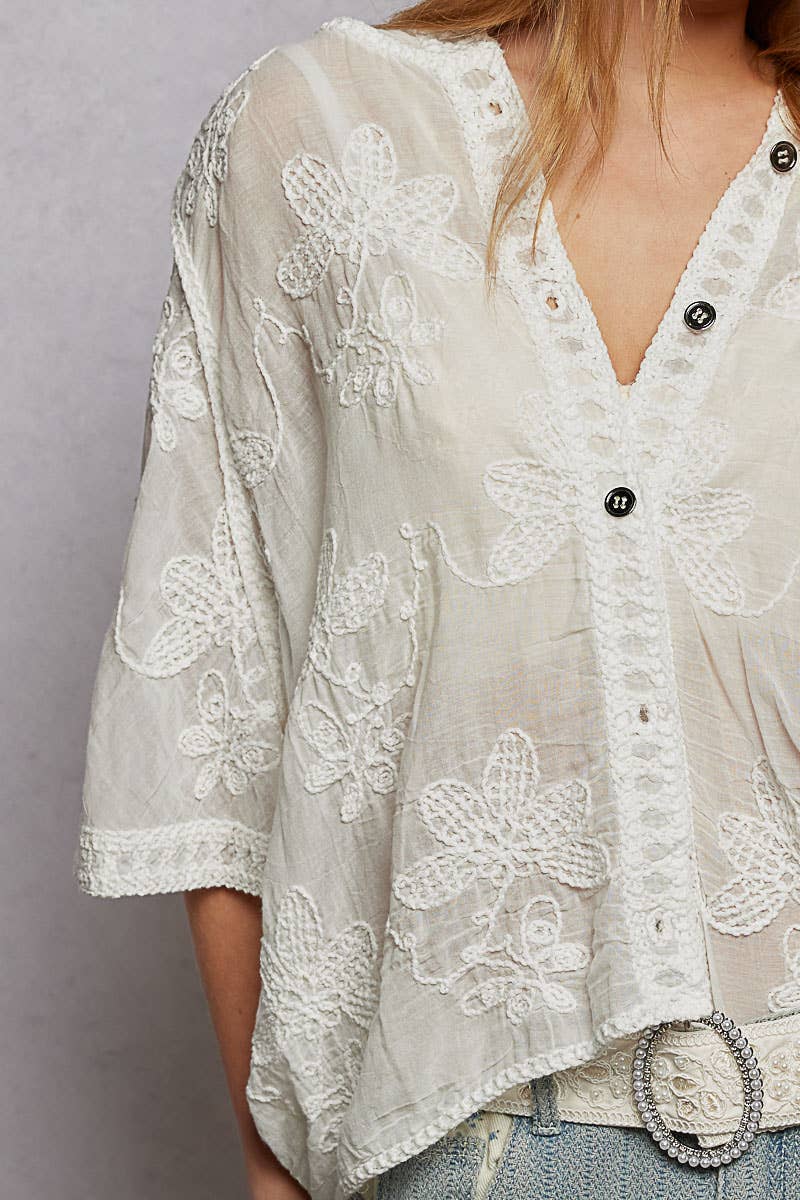 POL Clothing Lightweight Floral Crochet Hoodie Top-Crochet Top-Pol Clothing-Stuffology - Where Vintage Meets Modern, A Boutique for Real Women in Crosbyton, TX