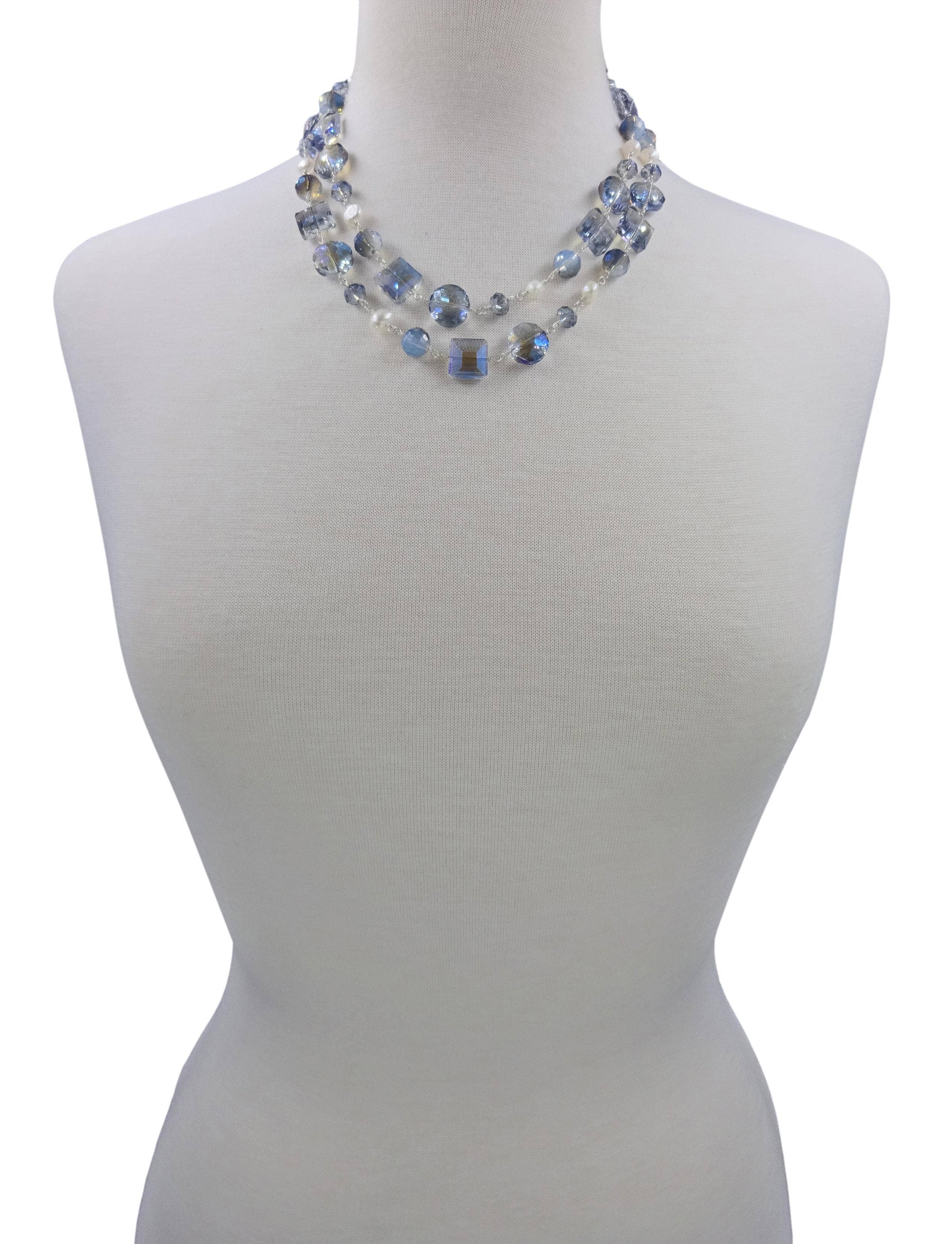 Crystal and Pearl Necklace-IST Jewelry-Stuffology - Where Vintage Meets Modern, A Boutique for Real Women in Crosbyton, TX