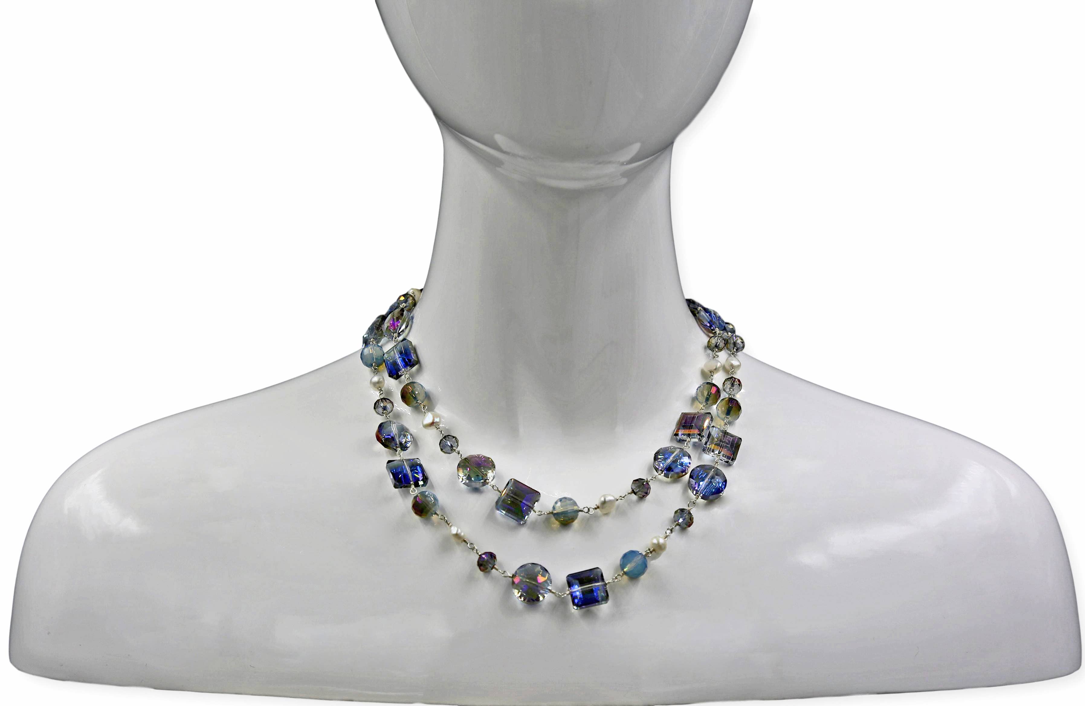Crystal and Pearl Necklace-IST Jewelry-Stuffology - Where Vintage Meets Modern, A Boutique for Real Women in Crosbyton, TX