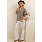 WILD CHARM LEOPARD BLOUSE-Sage + Fig-Stuffology - Where Vintage Meets Modern, A Boutique for Real Women in Crosbyton, TX