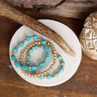 Western-Inspired Beaded Bracelet Set – Gold & Stone Accents-PennyLine inc-Stuffology - Where Vintage Meets Modern, A Boutique for Real Women in Crosbyton, TX