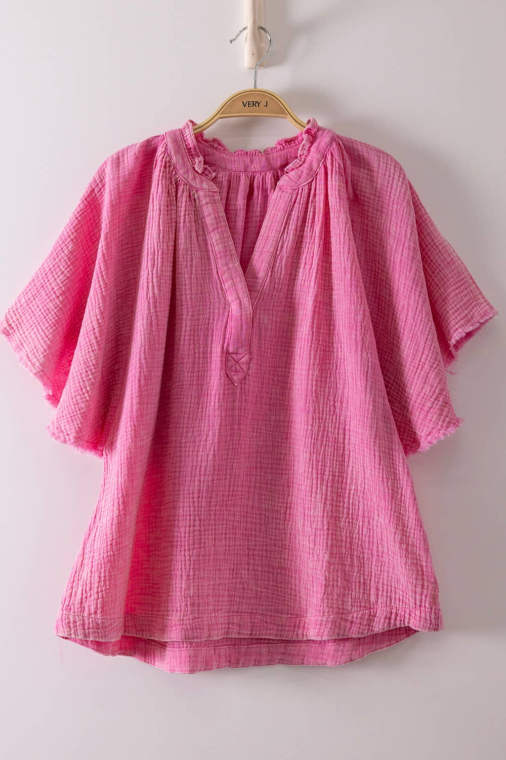 Mineral Washed Gauze Blouse Top-Top-VERY J-Stuffology - Where Vintage Meets Modern, A Boutique for Real Women in Crosbyton, TX