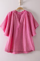 Mineral Washed Gauze Blouse Top-Top-VERY J-Stuffology - Where Vintage Meets Modern, A Boutique for Real Women in Crosbyton, TX