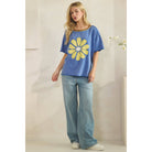 Daisy Applique Tee-Vintage Wash Tee-Sage + Fig-Stuffology - Where Vintage Meets Modern, A Boutique for Real Women in Crosbyton, TX