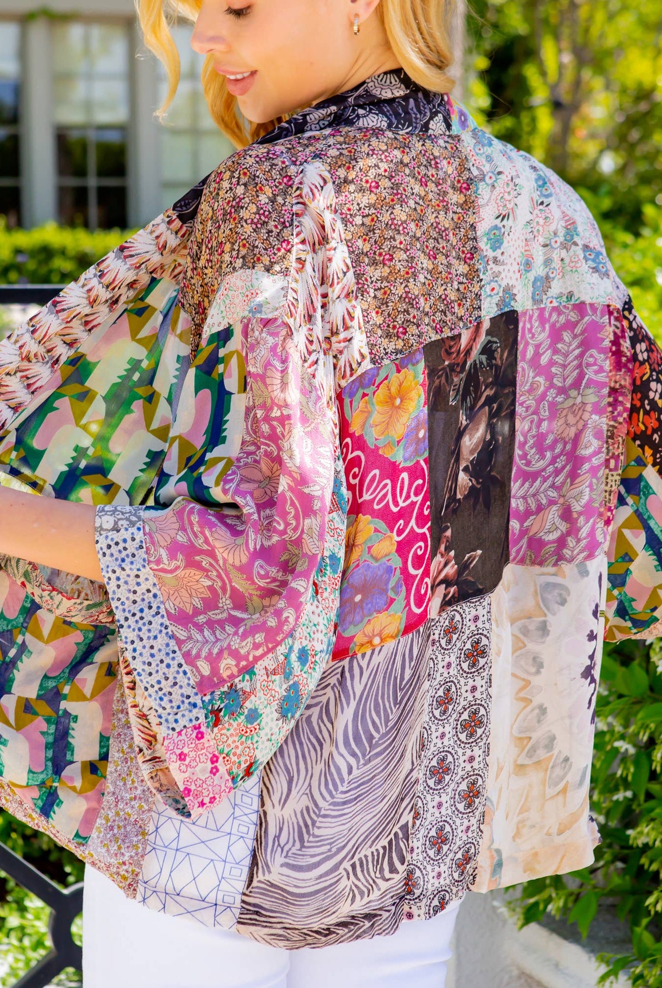 Floral Print Puff Sleeve Boho Women Kimono Loose Jacket | Stuffology Boutique-Kimonos-Young Threads-Stuffology - Where Vintage Meets Modern, A Boutique for Real Women in Crosbyton, TX