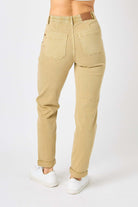 Judy Blue High Waist Khaki Garment Dyed Cuffed Jogger | Stuffology Boutique-Joggers-Judy Blue-Stuffology - Where Vintage Meets Modern, A Boutique for Real Women in Crosbyton, TX