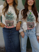 Desert Luxe Agave Graphic Tee-Graphic Tees-Stuffology Boutique -Stuffology - Where Vintage Meets Modern, A Boutique for Real Women in Crosbyton, TX
