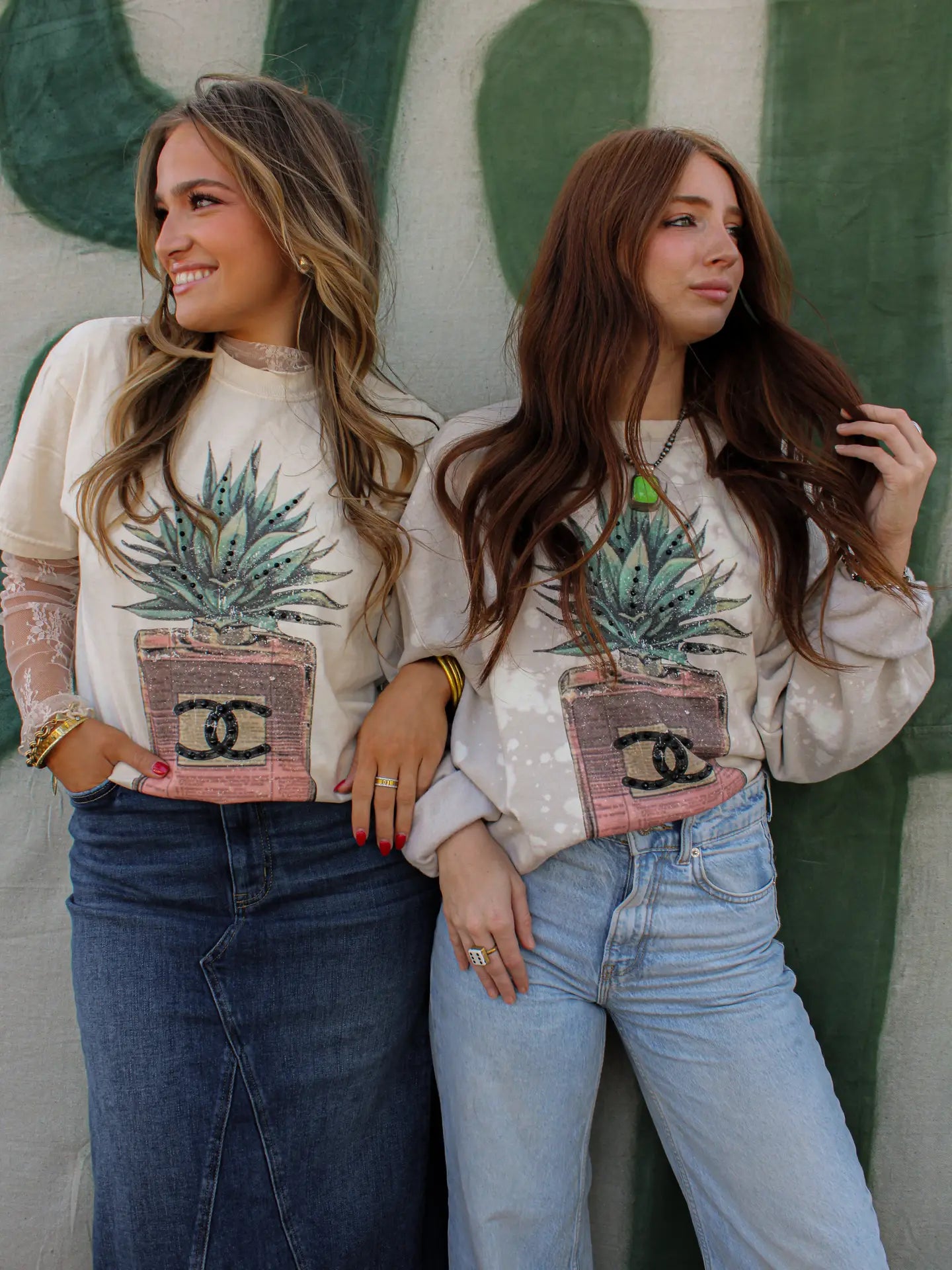 Desert Luxe Agave Graphic Tee-Graphic Tees-Stuffology Boutique -Stuffology - Where Vintage Meets Modern, A Boutique for Real Women in Crosbyton, TX