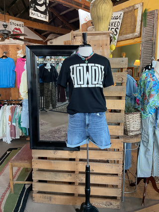 Howdy Block Tee-Graphic Tees-Texas True Threads-Stuffology - Where Vintage Meets Modern, A Boutique for Real Women in Crosbyton, TX