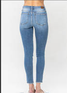 Judy Blue Mid Rise Stretchy Skinny Jeans - Medium Blue | Stuffology Boutique-Jeans-Judy Blue-Stuffology - Where Vintage Meets Modern, A Boutique for Real Women in Crosbyton, TX
