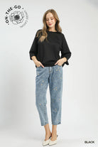 3/4 Sleeved Drop Shoulder Top-Top-Umgee-Stuffology - Where Vintage Meets Modern, A Boutique for Real Women in Crosbyton, TX