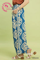 Leaf Print Wide Leg Pants-Pants-Umgee-Stuffology - Where Vintage Meets Modern, A Boutique for Real Women in Crosbyton, TX