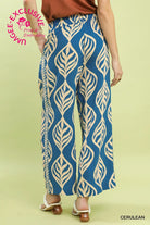 Leaf Print Wide Leg Pants-Pants-Umgee-Stuffology - Where Vintage Meets Modern, A Boutique for Real Women in Crosbyton, TX