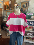 FRENCH TERRY COLOR BLOCK EXPOSED SEAM TOP-Zenana-Stuffology - Where Vintage Meets Modern, A Boutique for Real Women in Crosbyton, TX