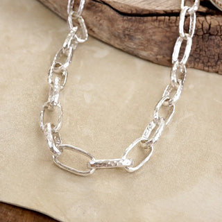 Hammered Long Chain Necklace
