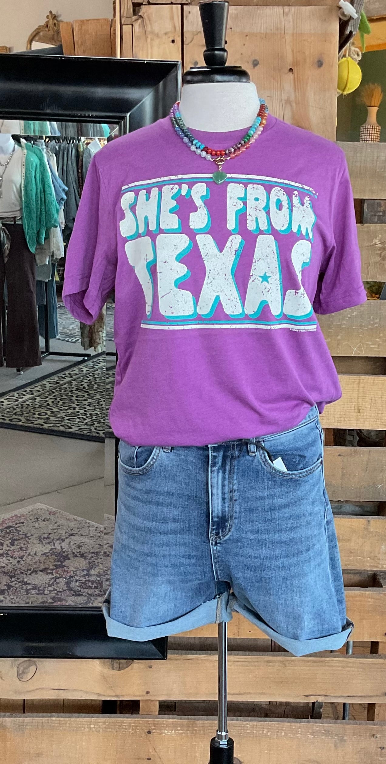 She's From Texas Graphic Tee-Graphic Tees-Texas True Threads-Stuffology - Where Vintage Meets Modern, A Boutique for Real Women in Crosbyton, TX