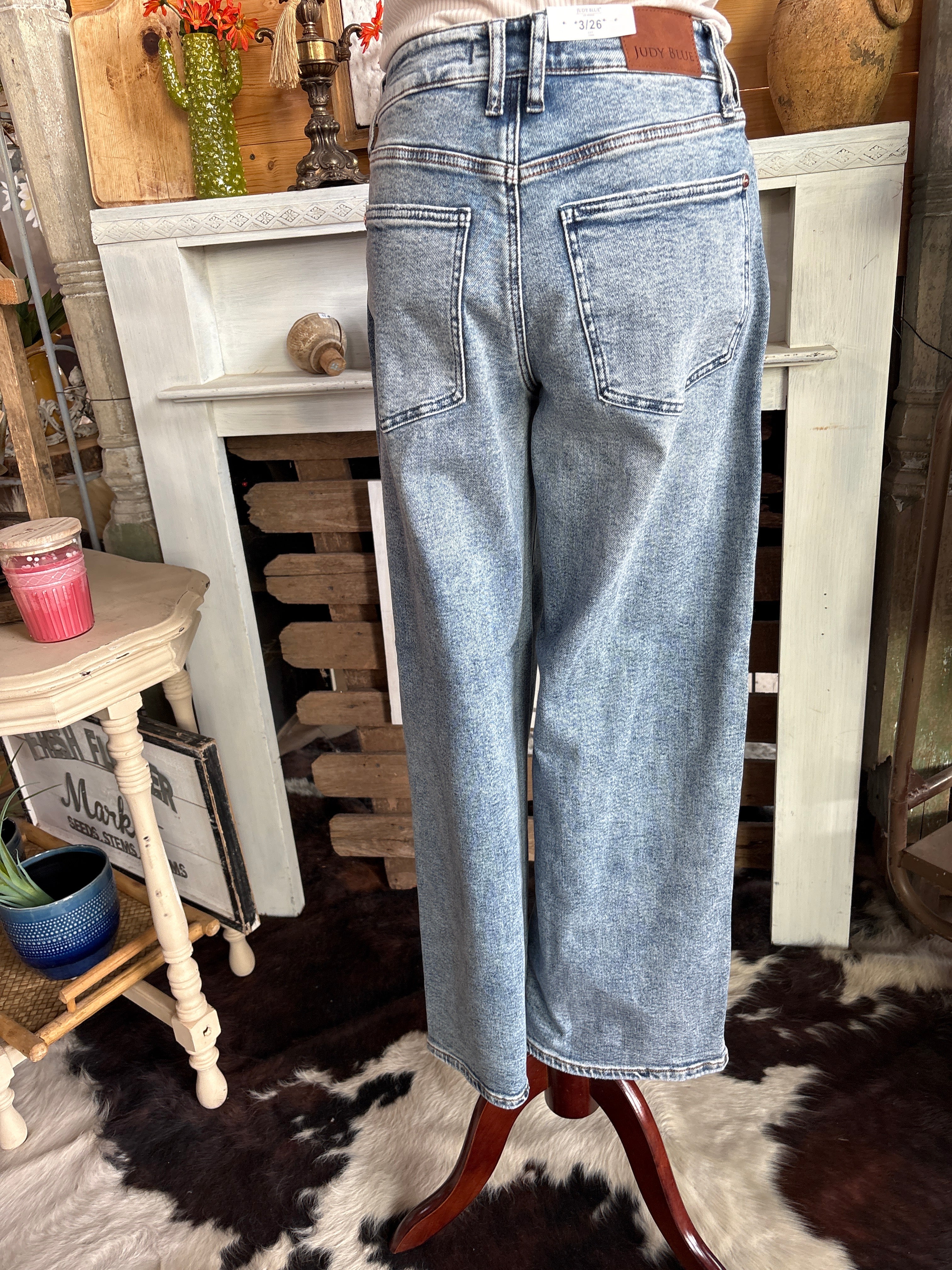 Judy Blue High Waist Baggy Fit Jeans-JUDY BLUE-Stuffology - Where Vintage Meets Modern, A Boutique for Real Women in Crosbyton, TX