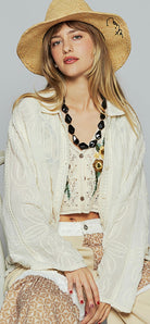 POL Clothing Long Sleeve Floral Embroidered Shirt-Pol Clothing-Stuffology - Where Vintage Meets Modern, A Boutique for Real Women in Crosbyton, TX