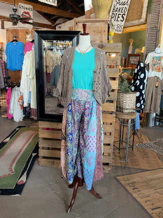 One-of-a-Kind Metallic Highlight Wide-Leg Pants-Pants-POL Clothing-Stuffology - Where Vintage Meets Modern, A Boutique for Real Women in Crosbyton, TX