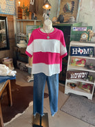 FRENCH TERRY COLOR BLOCK EXPOSED SEAM TOP-Zenana-Stuffology - Where Vintage Meets Modern, A Boutique for Real Women in Crosbyton, TX