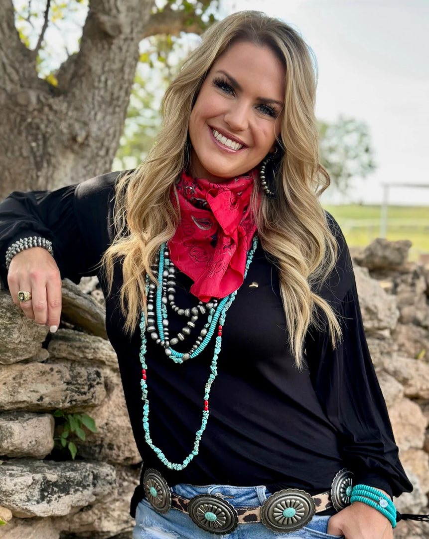 Black Bell Sleeve Top/Stuffology Boutique-Top-Texas True Threads-Stuffology - Where Vintage Meets Modern, A Boutique for Real Women in Crosbyton, TX