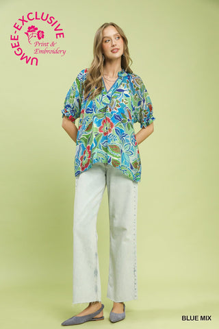 Bold Bloom Floral Top-TOP-Umgee-Stuffology - Where Vintage Meets Modern, A Boutique for Real Women in Crosbyton, TX
