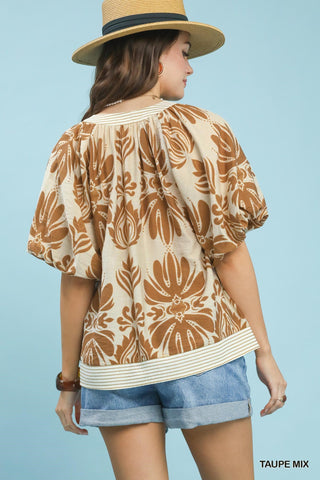 Artful Escape Statement Top-TOP-Umgee-Stuffology - Where Vintage Meets Modern, A Boutique for Real Women in Crosbyton, TX
