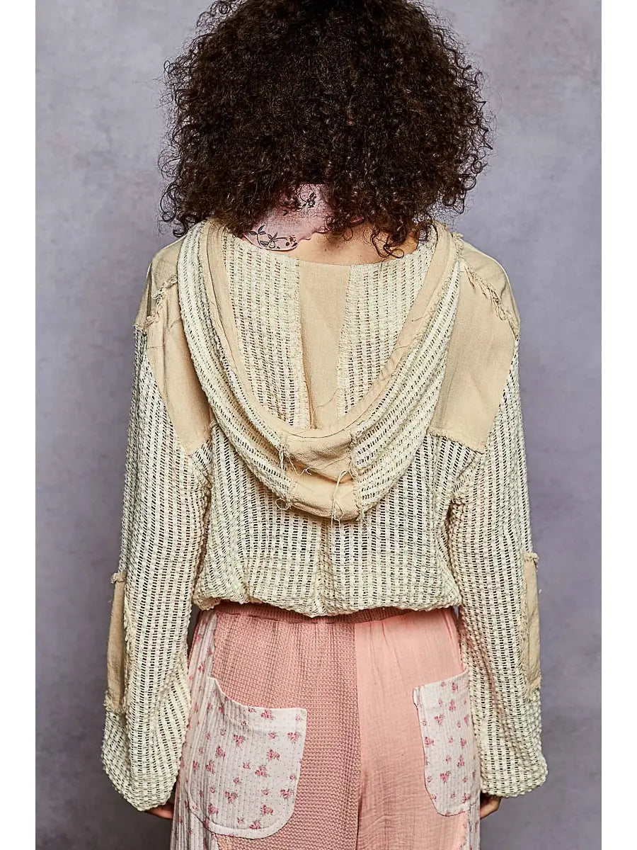 POL Clothing Open Knit Frayed Jacket-Hoodie-Pol Clothing-Stuffology - Where Vintage Meets Modern, A Boutique for Real Women in Crosbyton, TX
