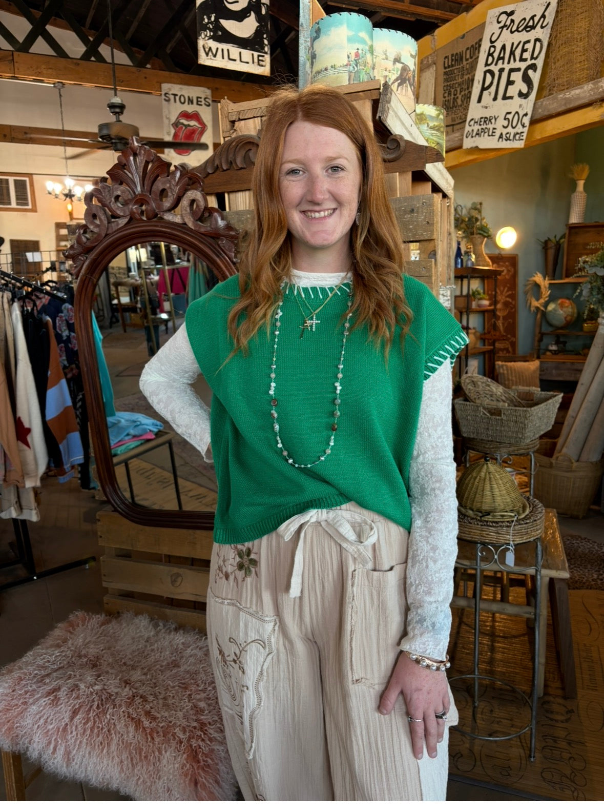Stitch Detail Sweater Vest-Sweater Vest-ZENANA-Stuffology - Where Vintage Meets Modern, A Boutique for Real Women in Crosbyton, TX