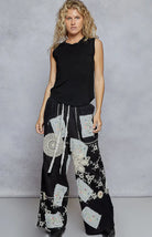 Solid lace patch detail woven pants-Pants-Pol Clothing-Stuffology - Where Vintage Meets Modern, A Boutique for Real Women in Crosbyton, TX