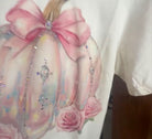 Pretty in Pink Crystal Pumpkin Graphic Tee-Graphic Tees-JCoons-Stuffology - Where Vintage Meets Modern, A Boutique for Real Women in Crosbyton, TX