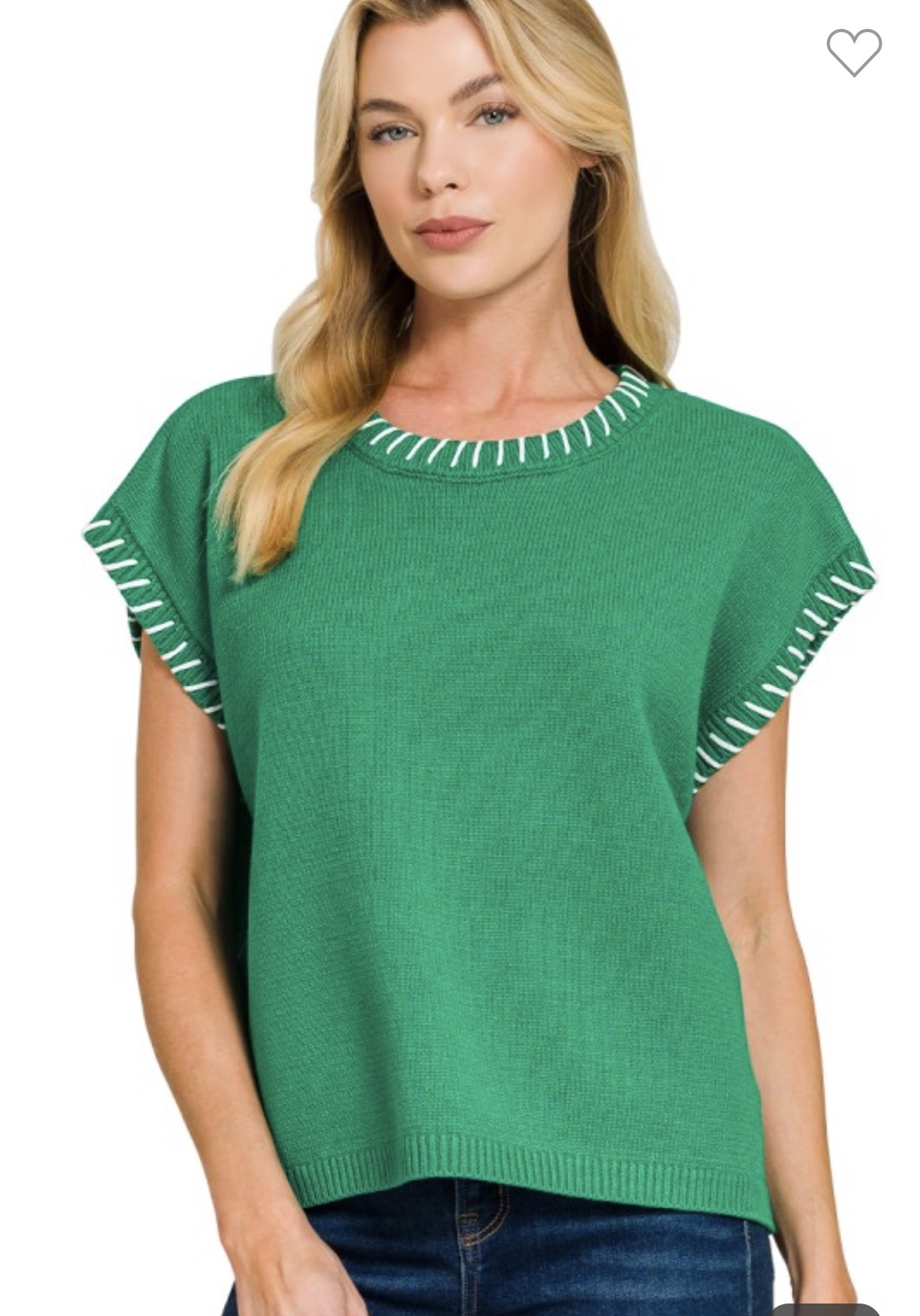 Stitch Detail Sweater Vest-Sweater Vest-ZENANA-Stuffology - Where Vintage Meets Modern, A Boutique for Real Women in Crosbyton, TX